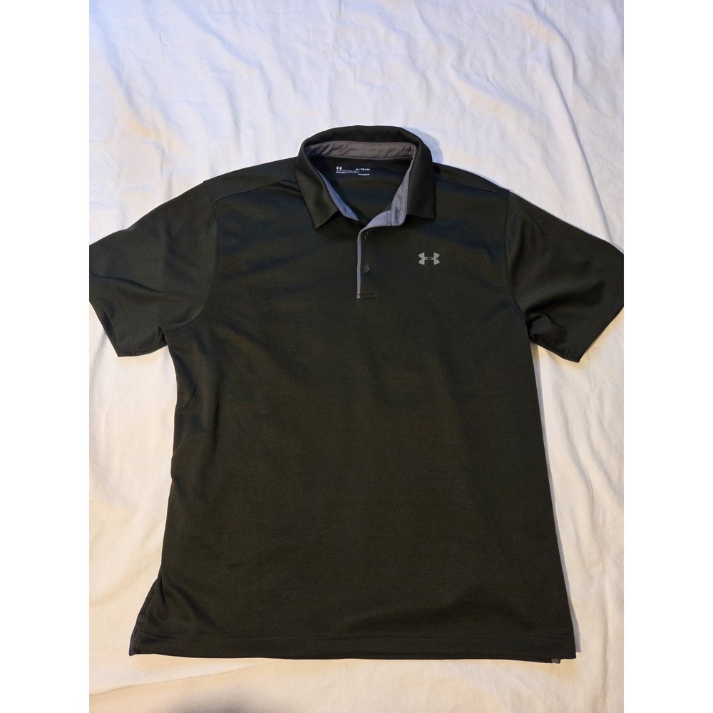 Under Armour HeatGear Polo Men's XL Dark Green Loose Fit Golf Performance Shirt